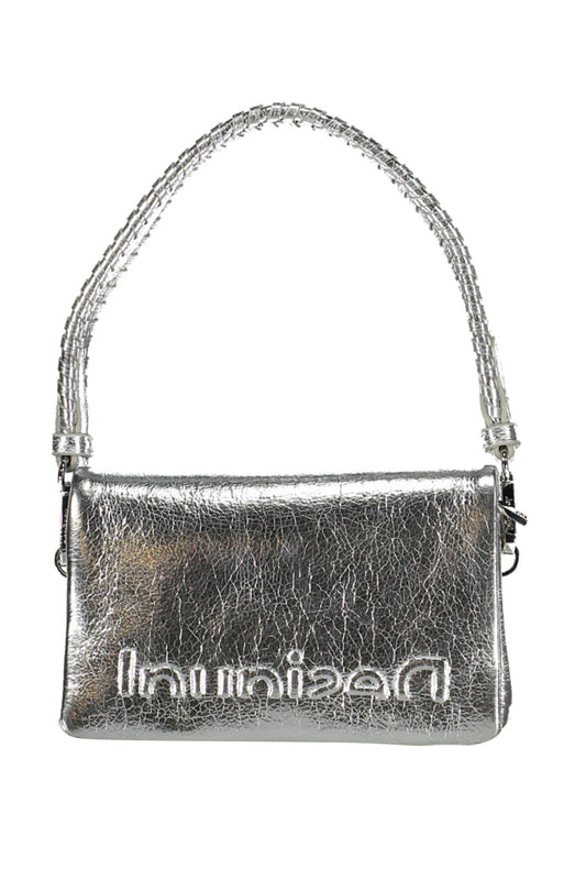 Silver Polyurethane Handbag