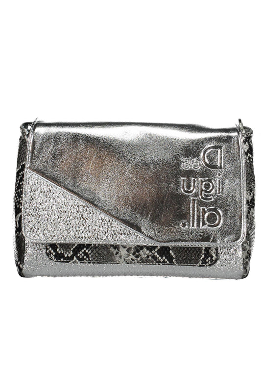 Silver Polyurethane Handbag