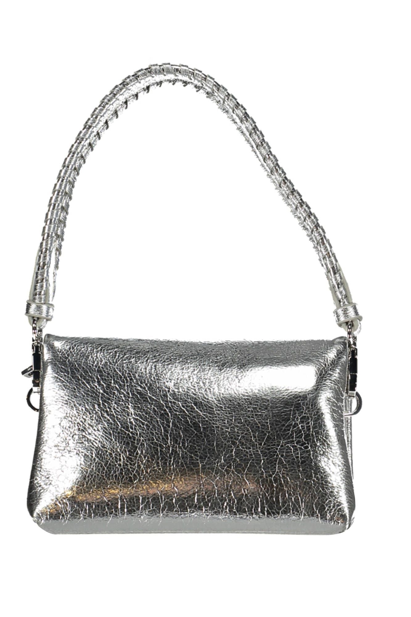 Silver Polyurethane Handbag