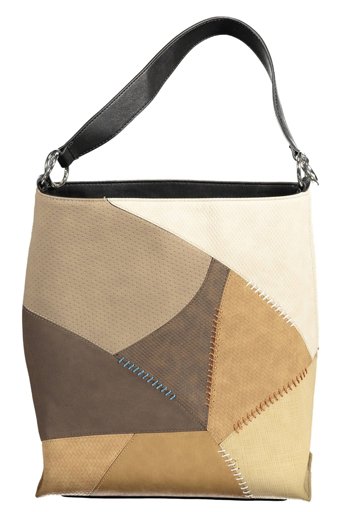 Beige Polyurethane Handbag