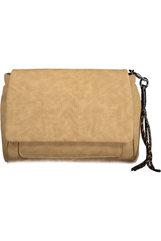 Beige Polyurethane Handbag