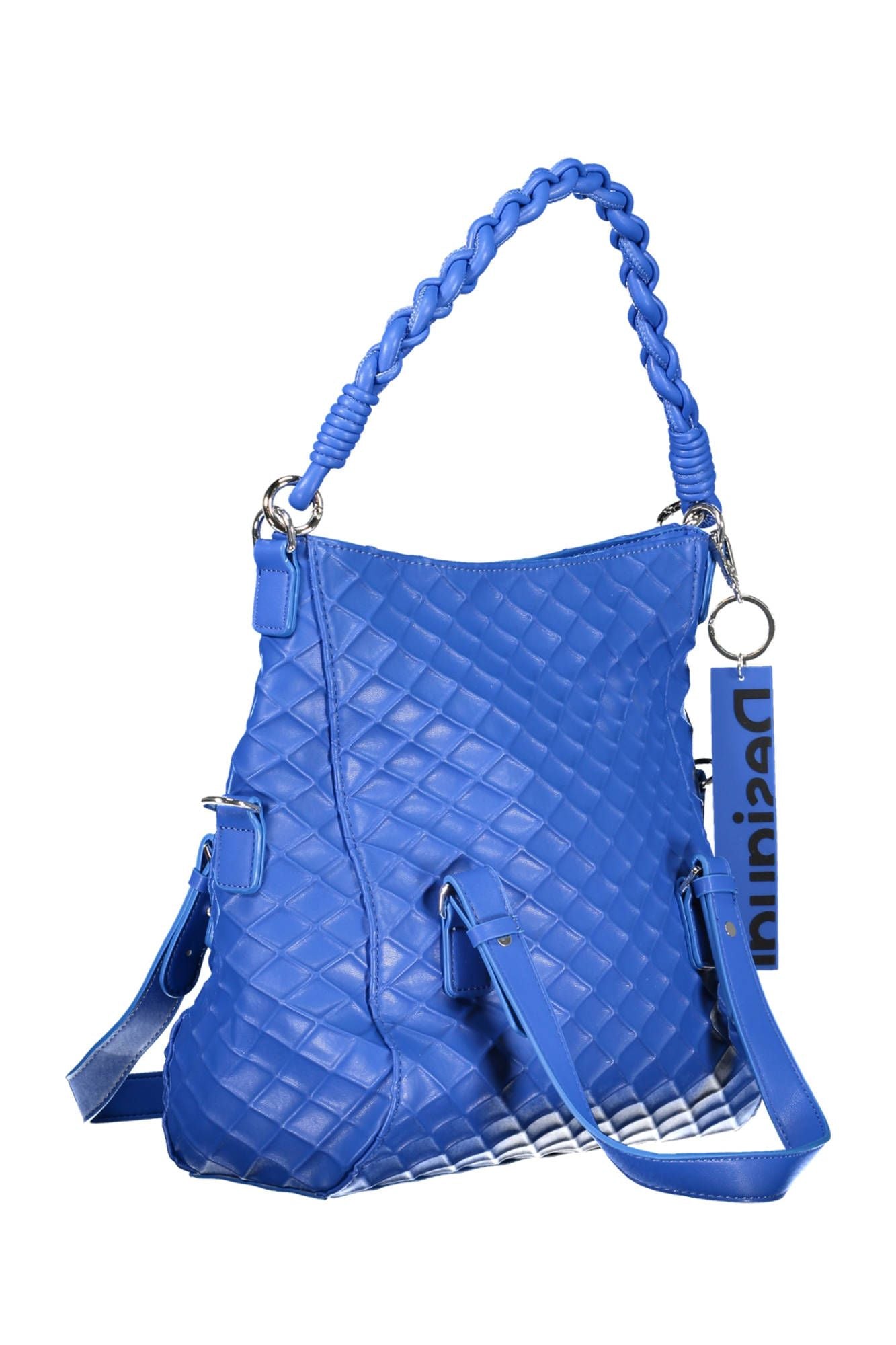 Blue Polyurethane Handbag