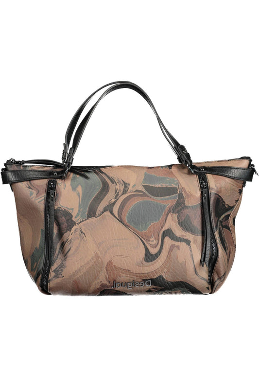 Brown Polyurethane Handbag