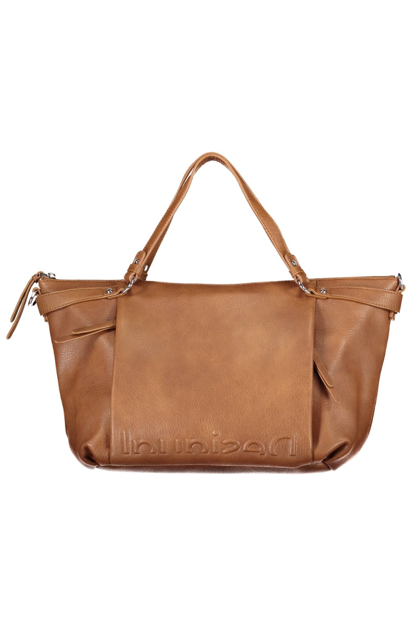 Brown Polyurethane Handbag