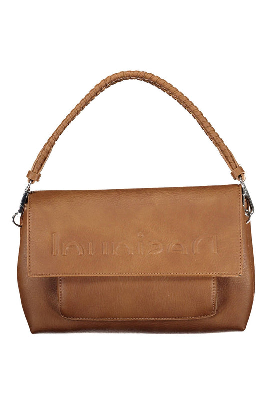 Brown Polyurethane Handbag