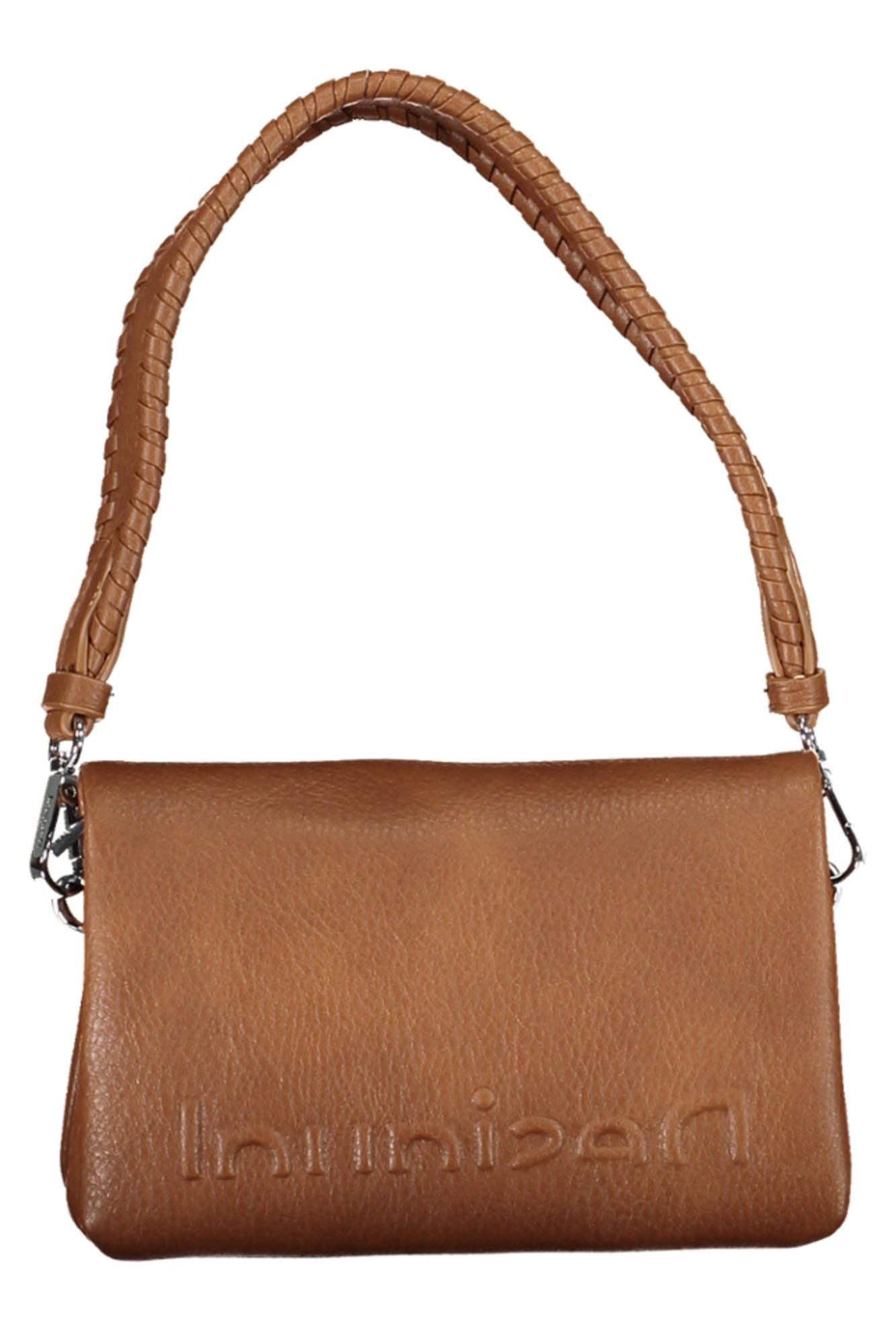 Brown Polyurethane Handbag