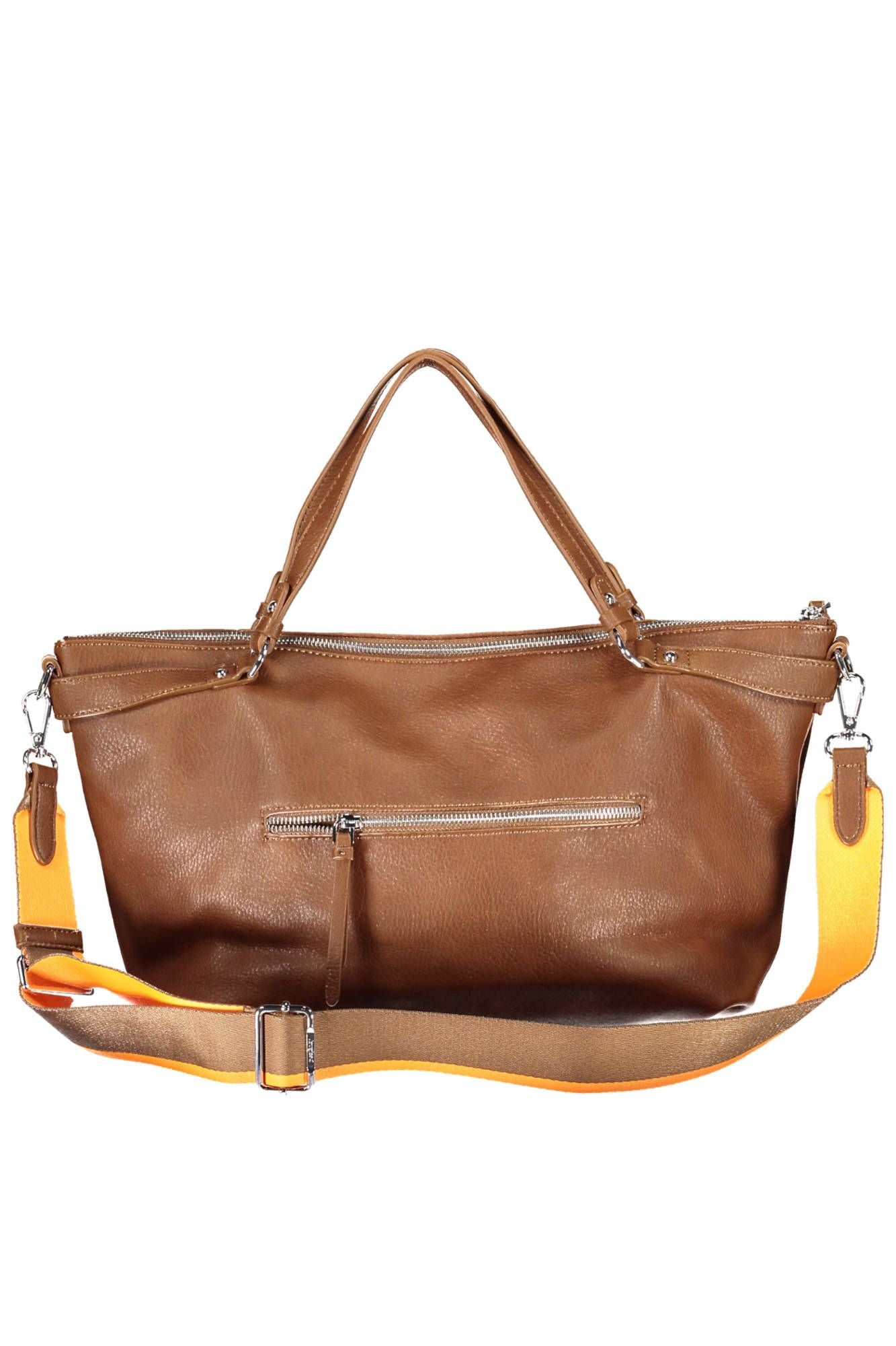 Brown Polyurethane Handbag