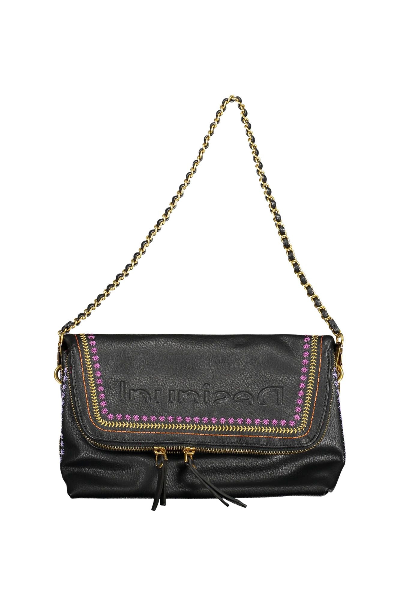 Black Polyurethane Handbag