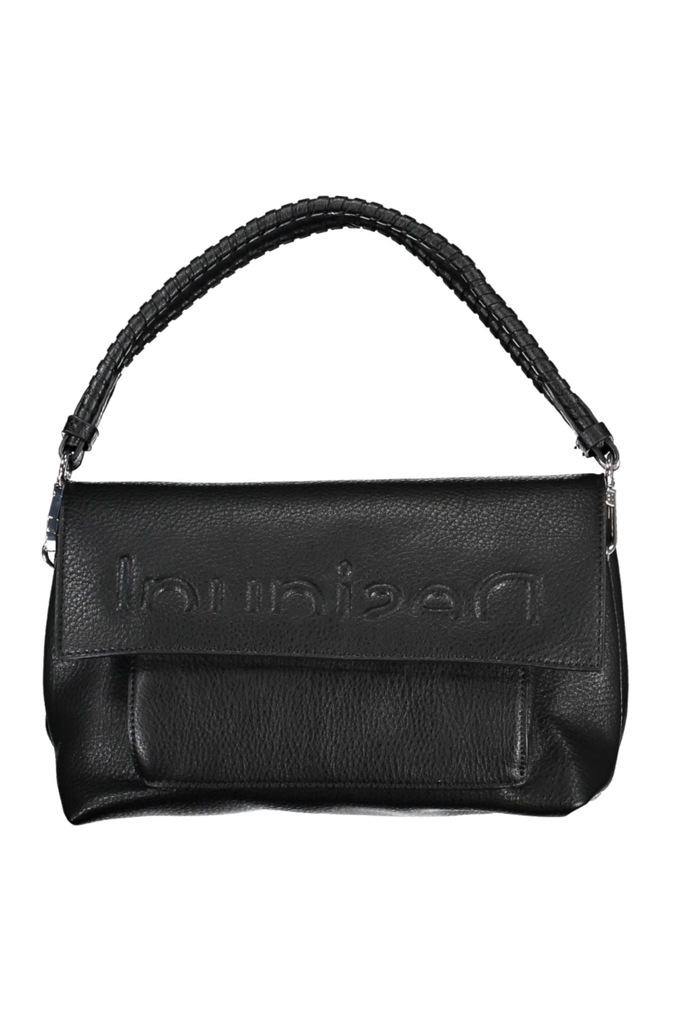 Black Polyurethane Handbag