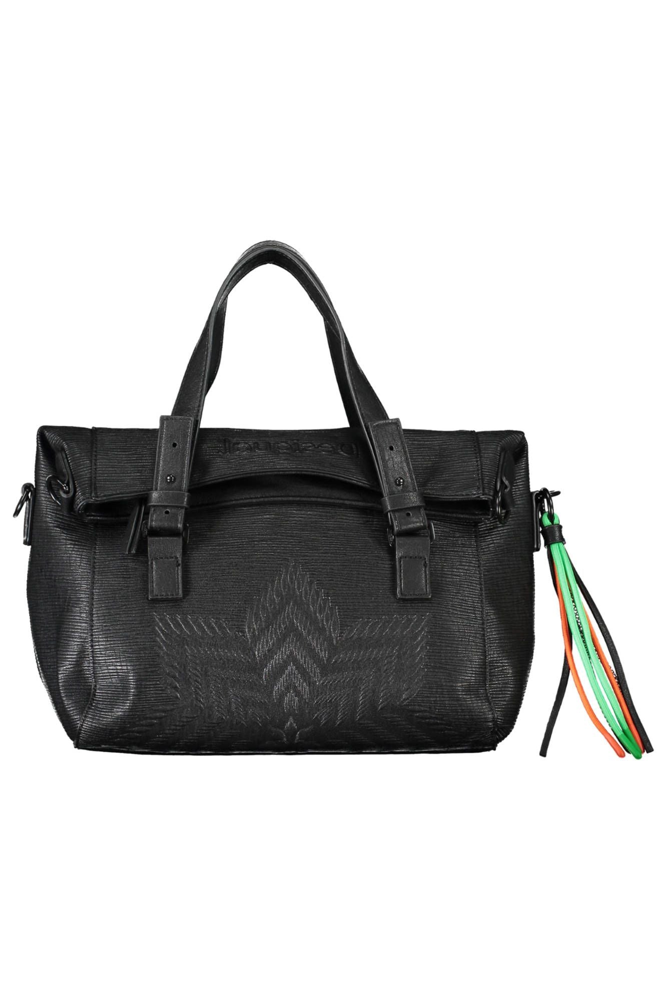 Black Polyurethane Handbag