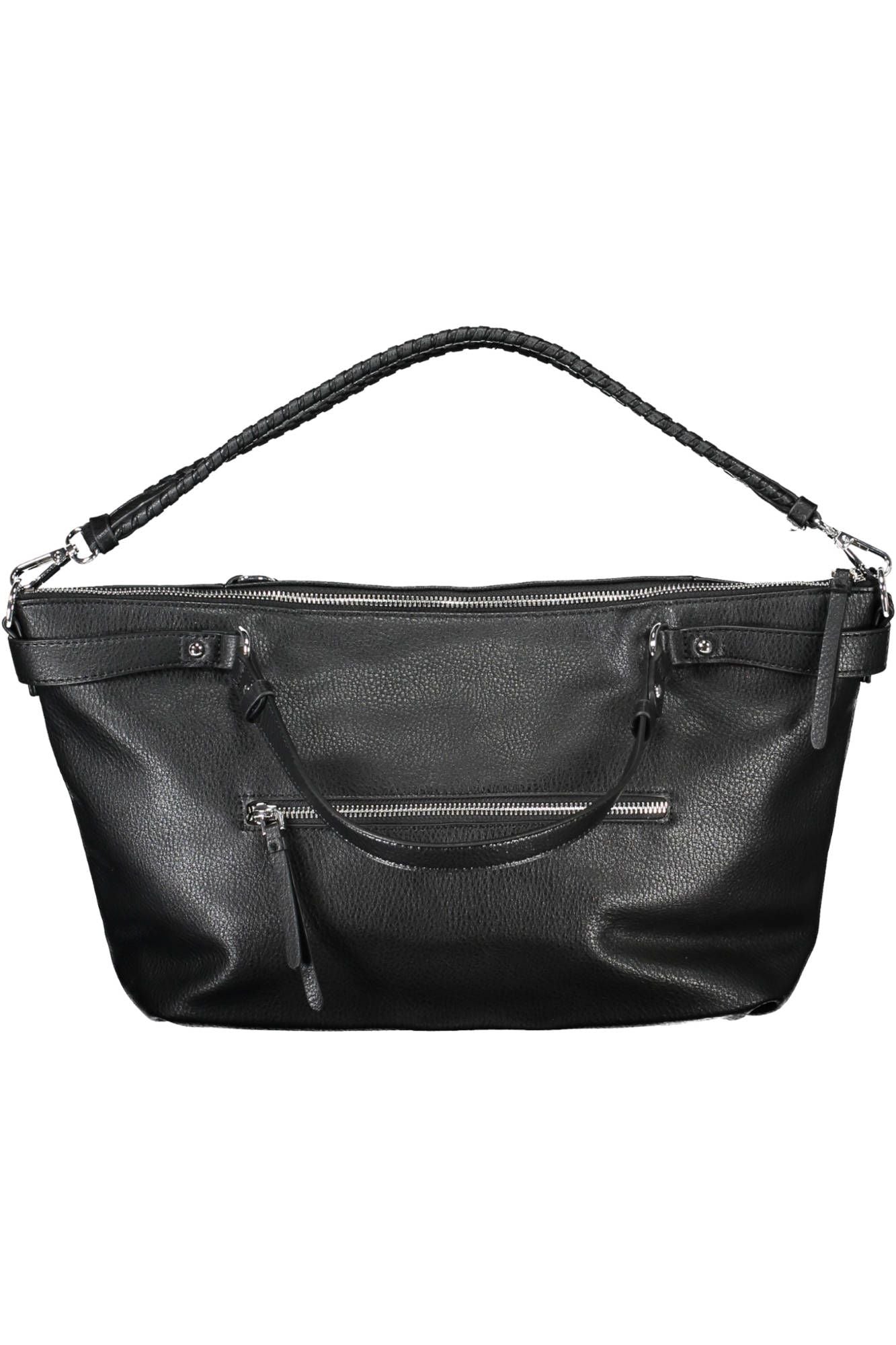 Black Polyurethane Handbag