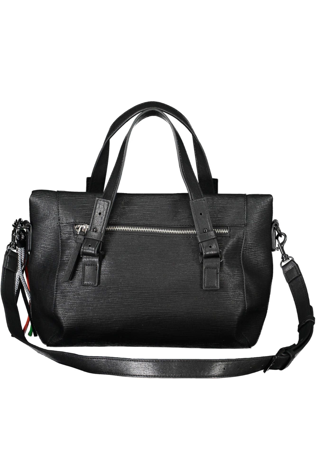 Black Polyurethane Handbag