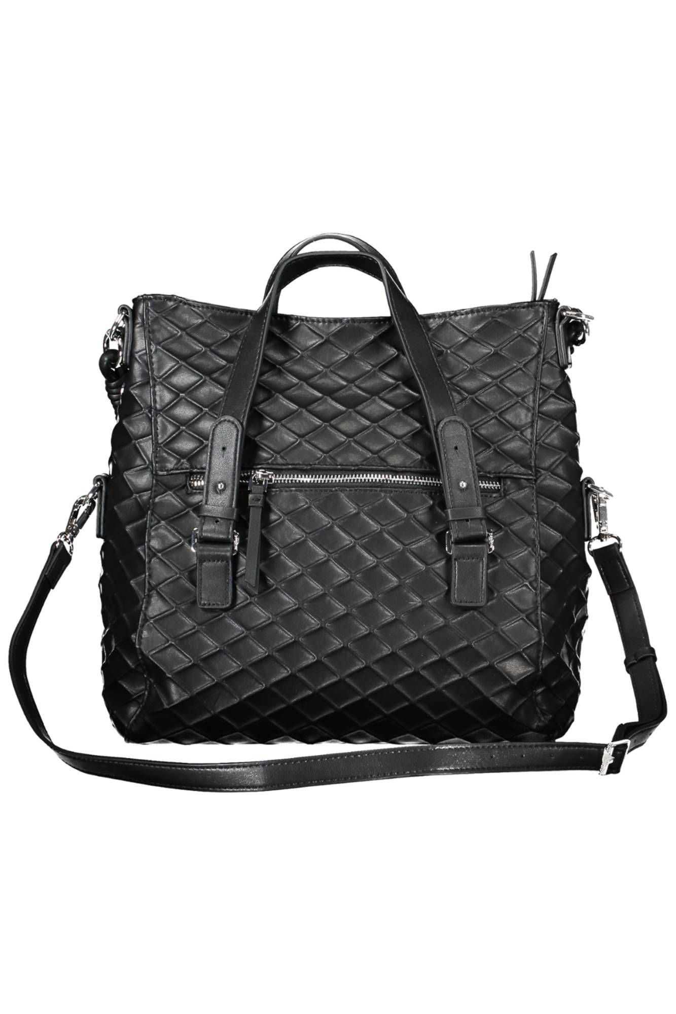 Black Polyurethane Handbag