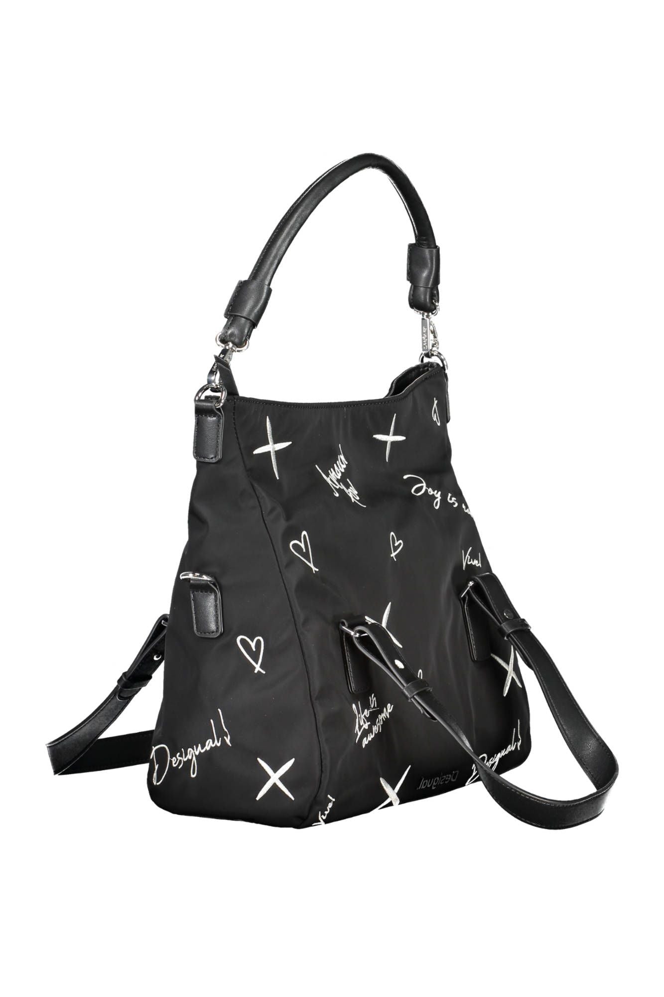 Black Polyurethane Handbag