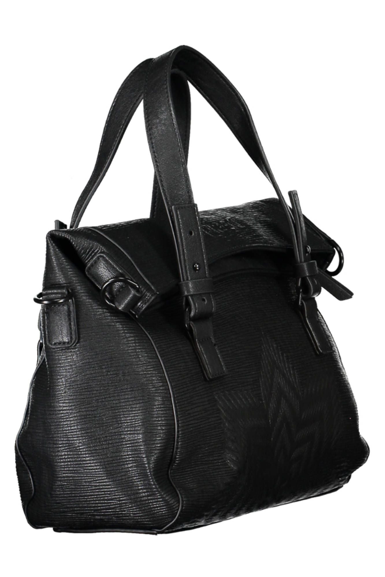 Black Polyurethane Handbag