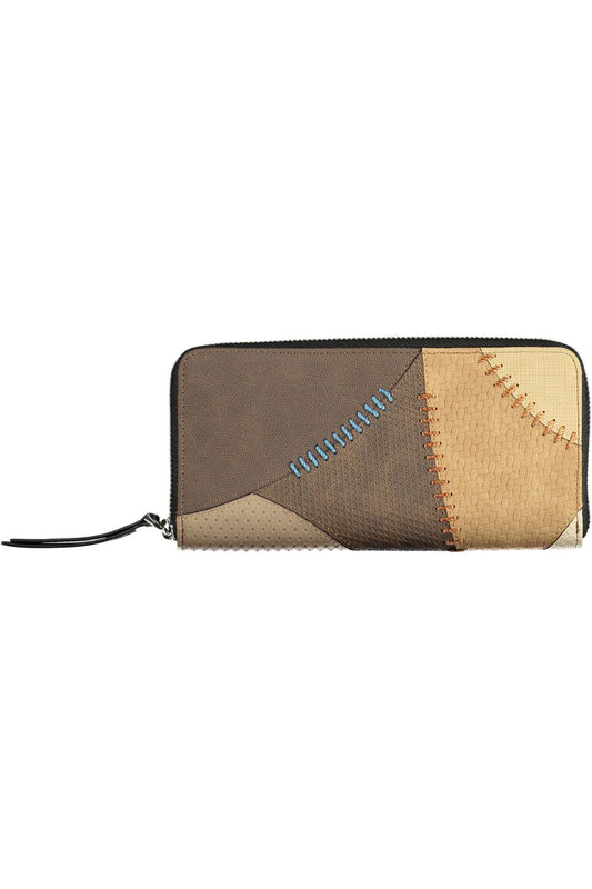 Beige Polyurethane Wallet