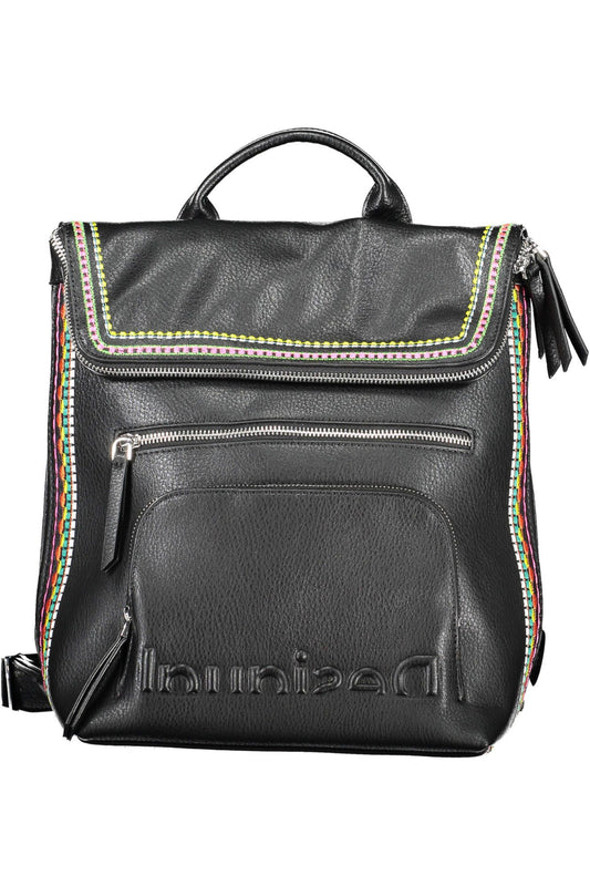 Black Polyurethane Backpack