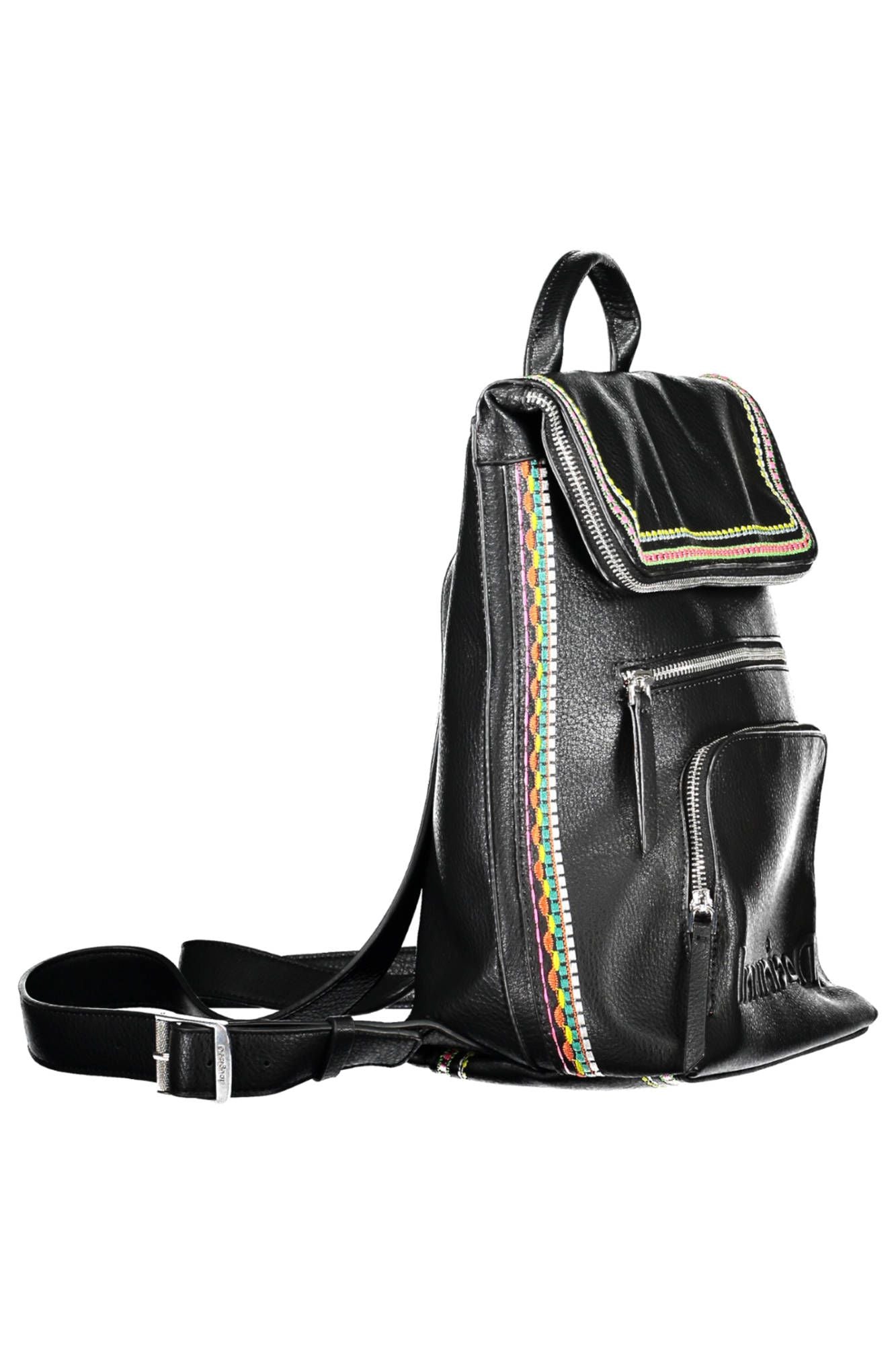 Black Polyurethane Backpack