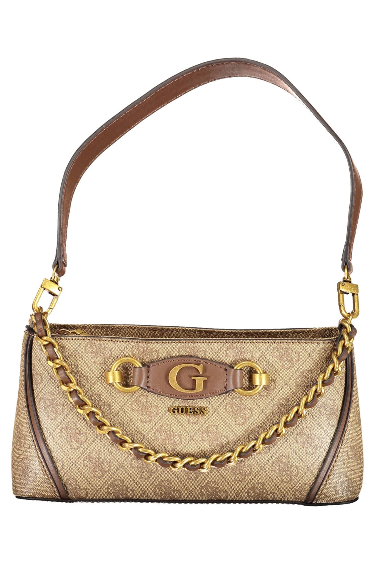 Beige Polyurethane Handbag