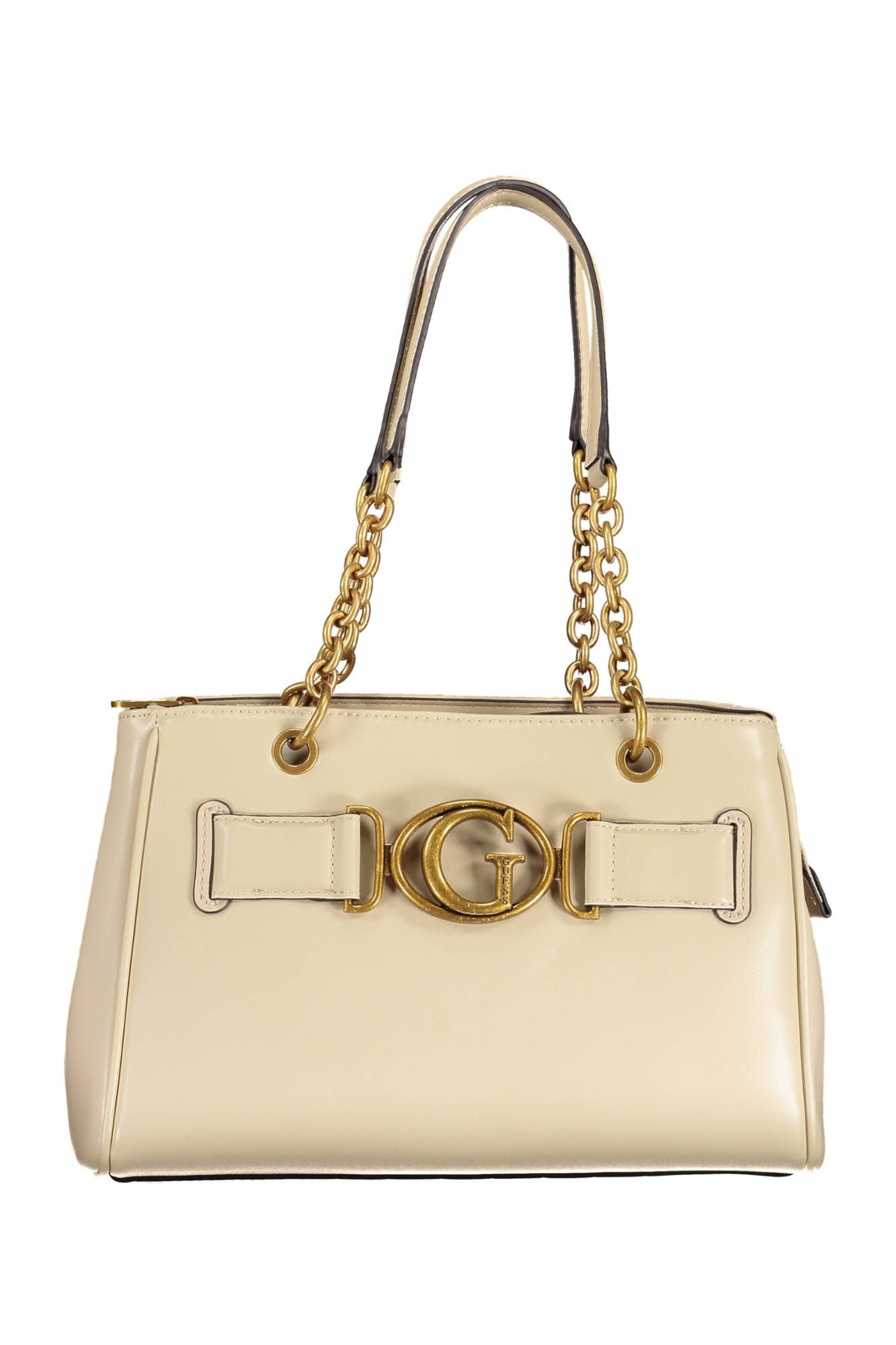 Beige Polyurethane Handbag