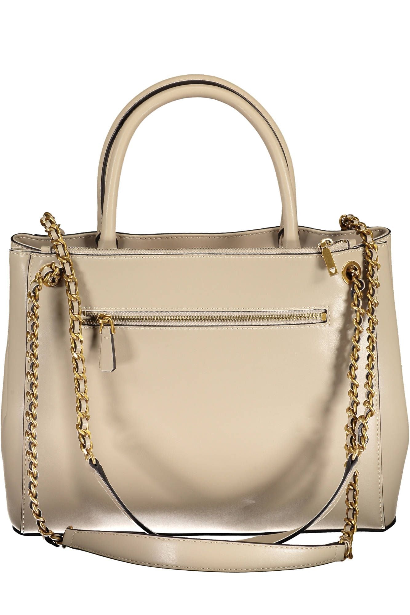 Beige Polyurethane Handbag