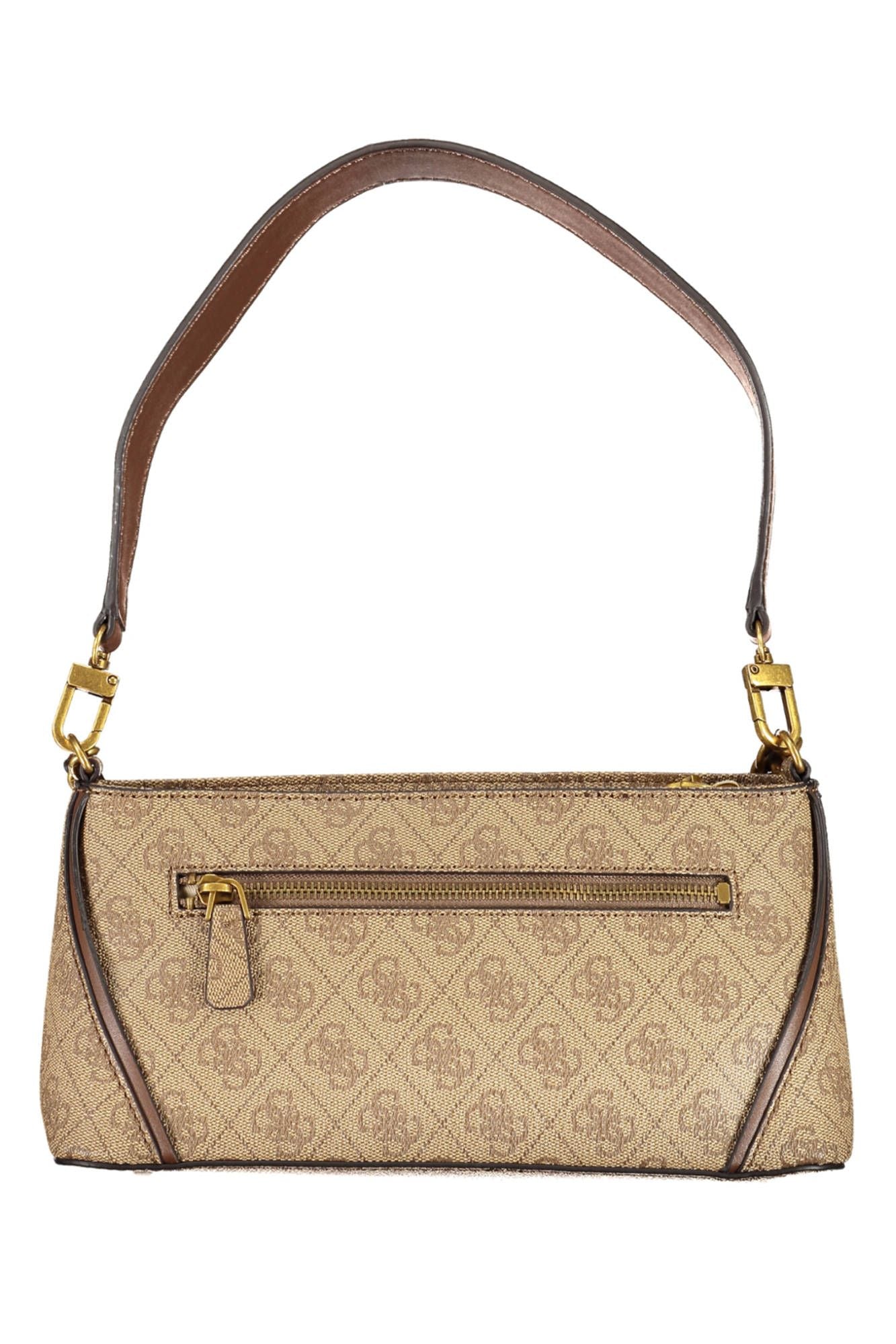 Beige Polyurethane Handbag