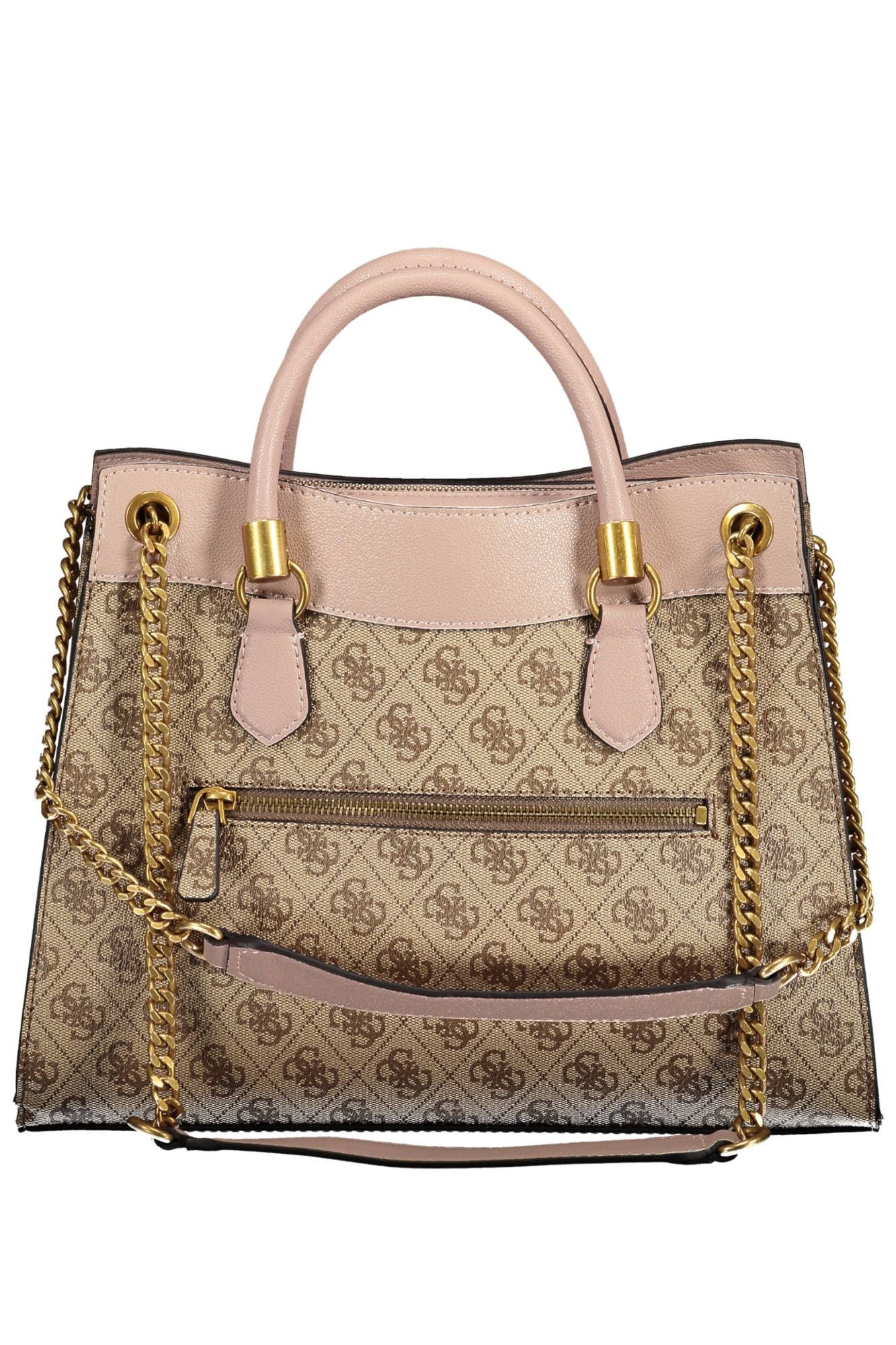 Beige Polyurethane Handbag