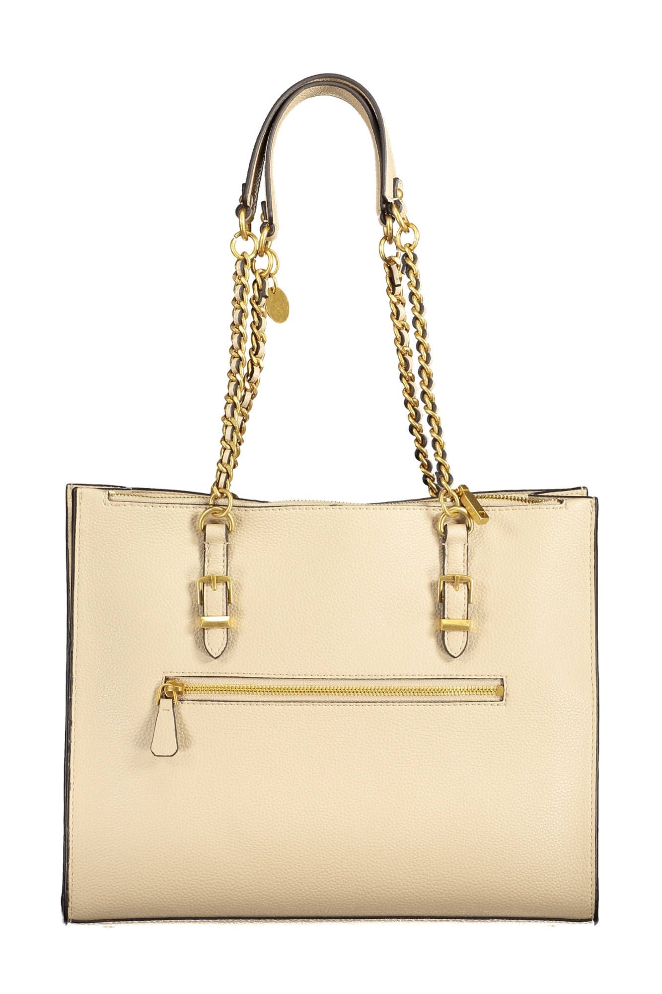 Beige Polyurethane Handbag