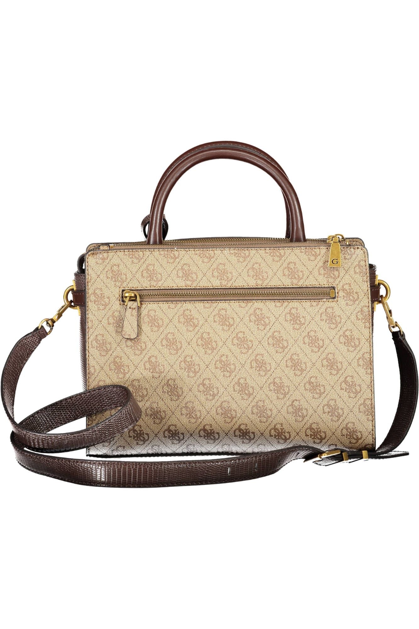 Beige Polyurethane Handbag