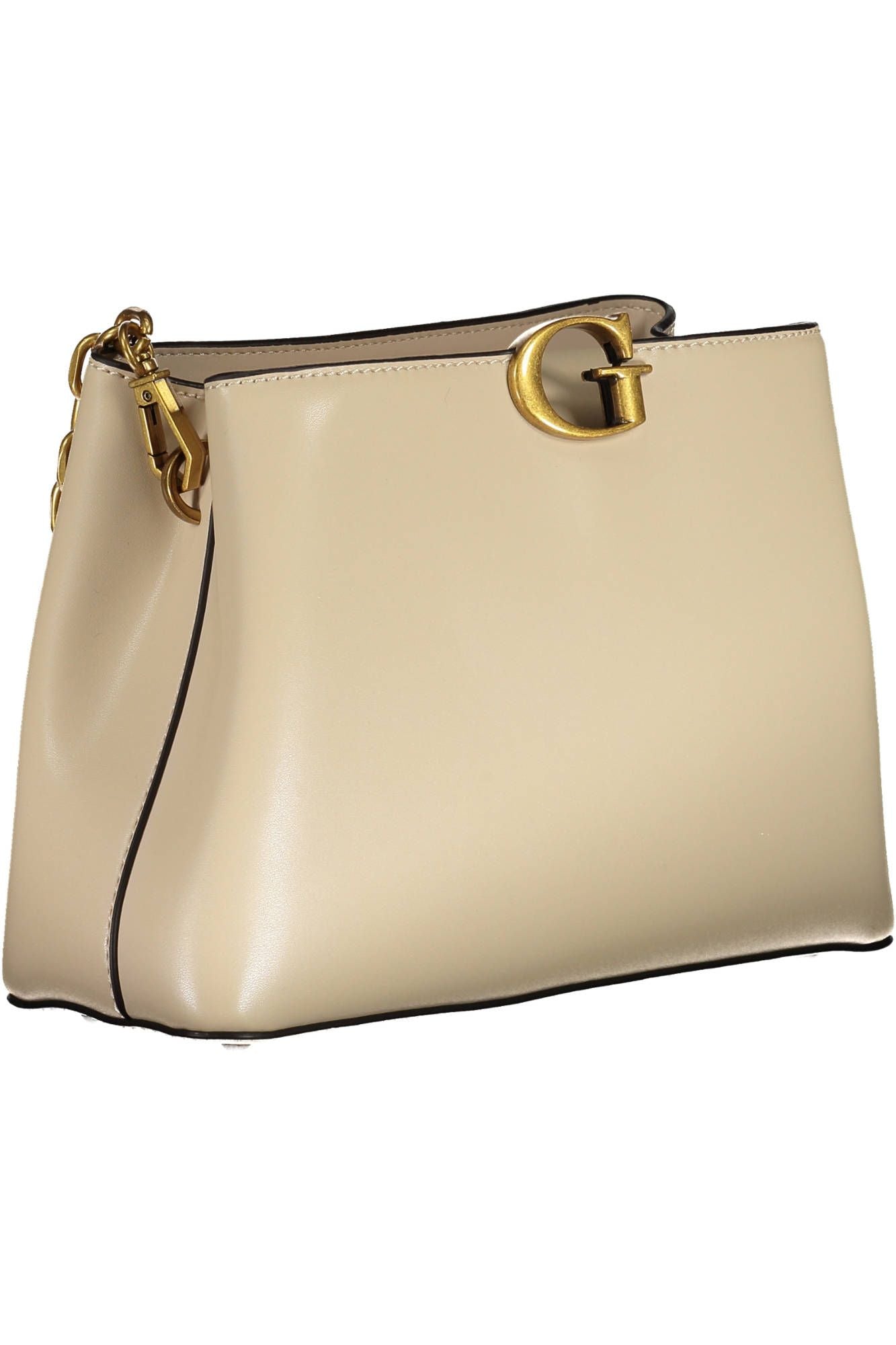 Beige Polyurethane Handbag