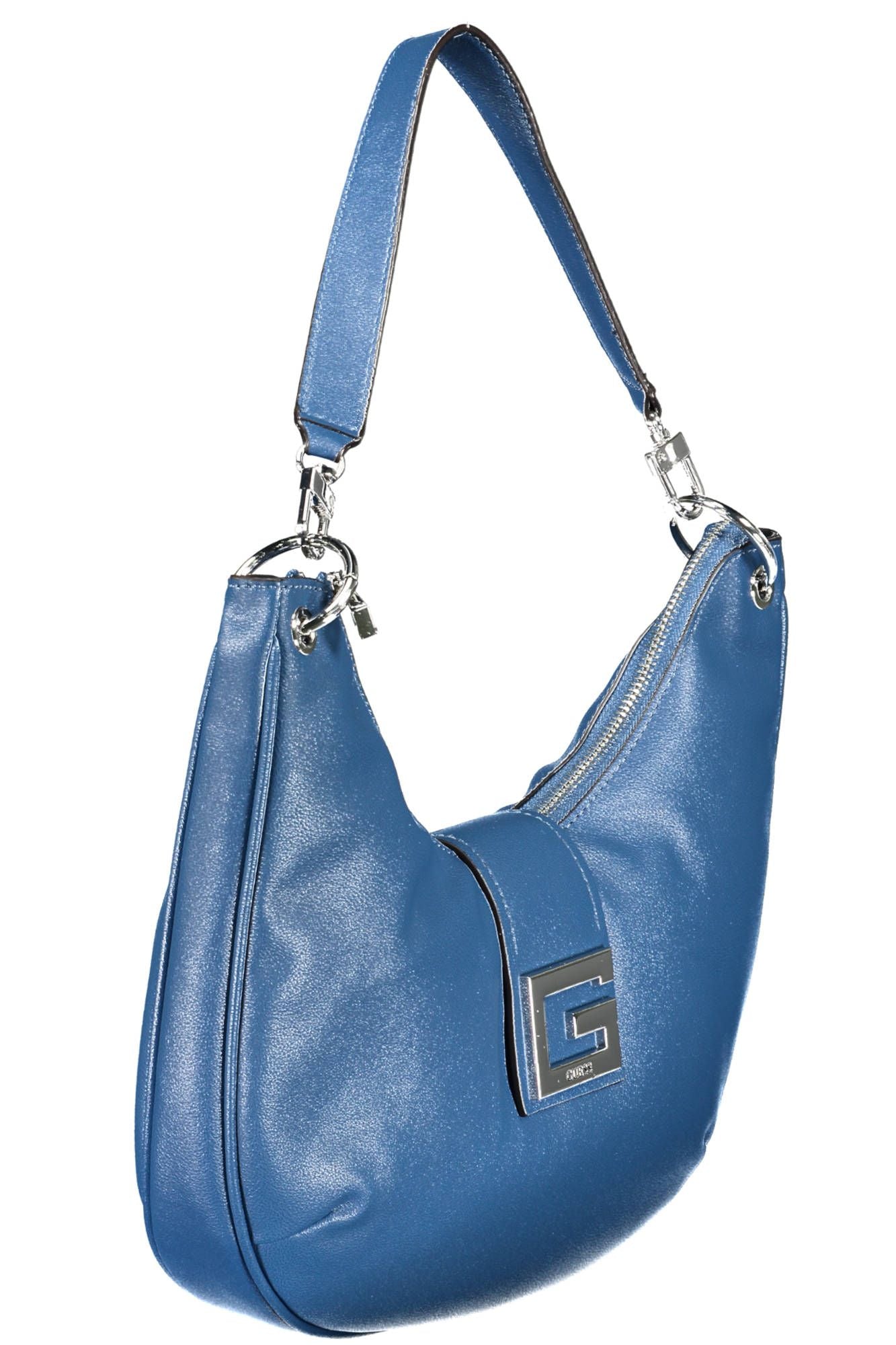 Blue Polyurethane Handbag