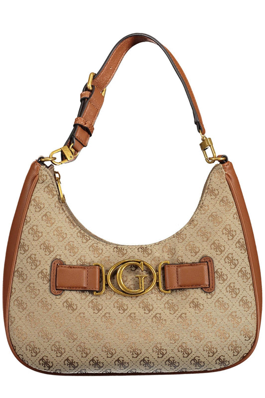 Brown Polyurethane Handbag