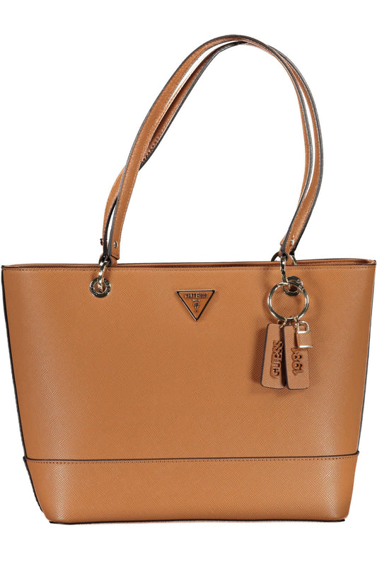 Brown Polyurethane Handbag