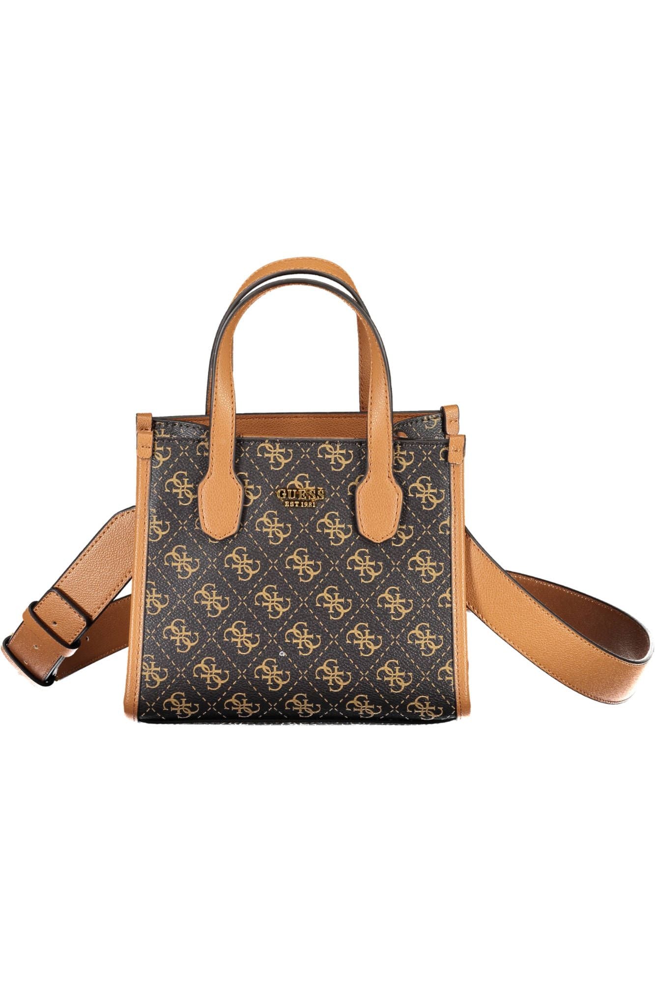 Brown Polyurethane Handbag