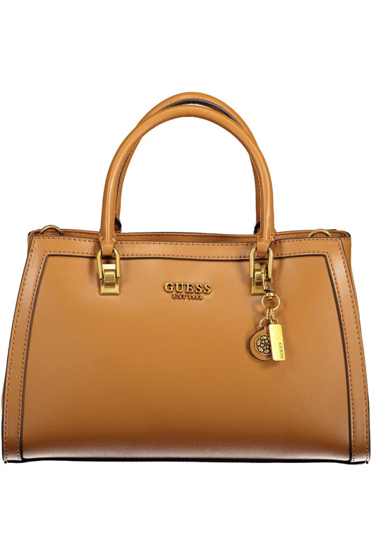 Brown Polyurethane Handbag