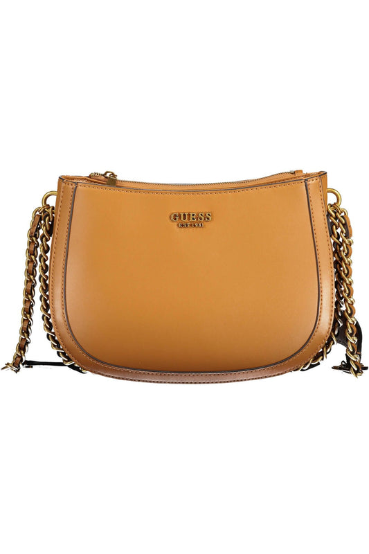 Brown Polyurethane Handbag