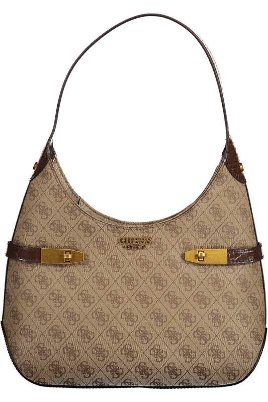 Brown Polyurethane Handbag