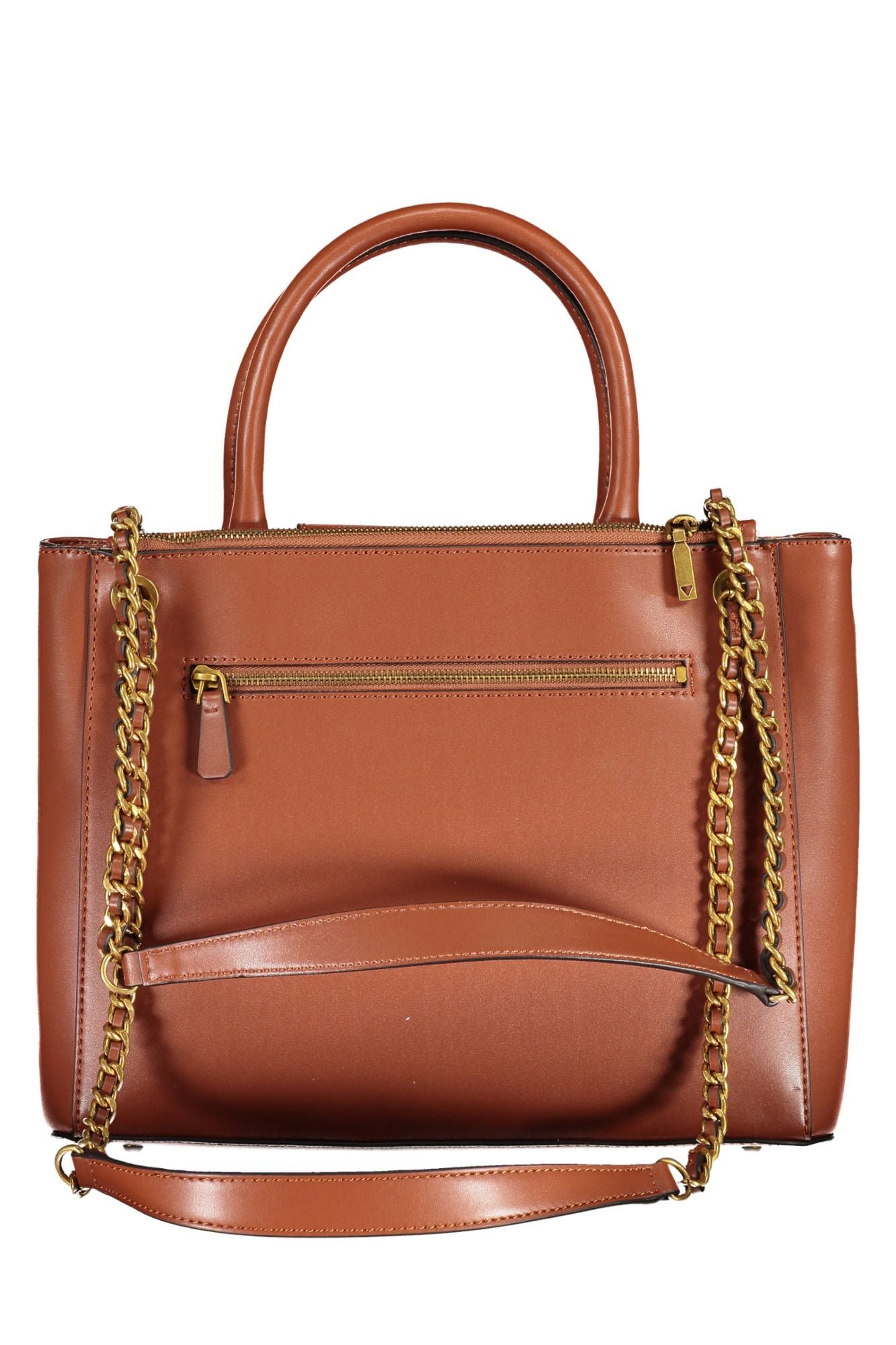 Brown Polyurethane Handbag