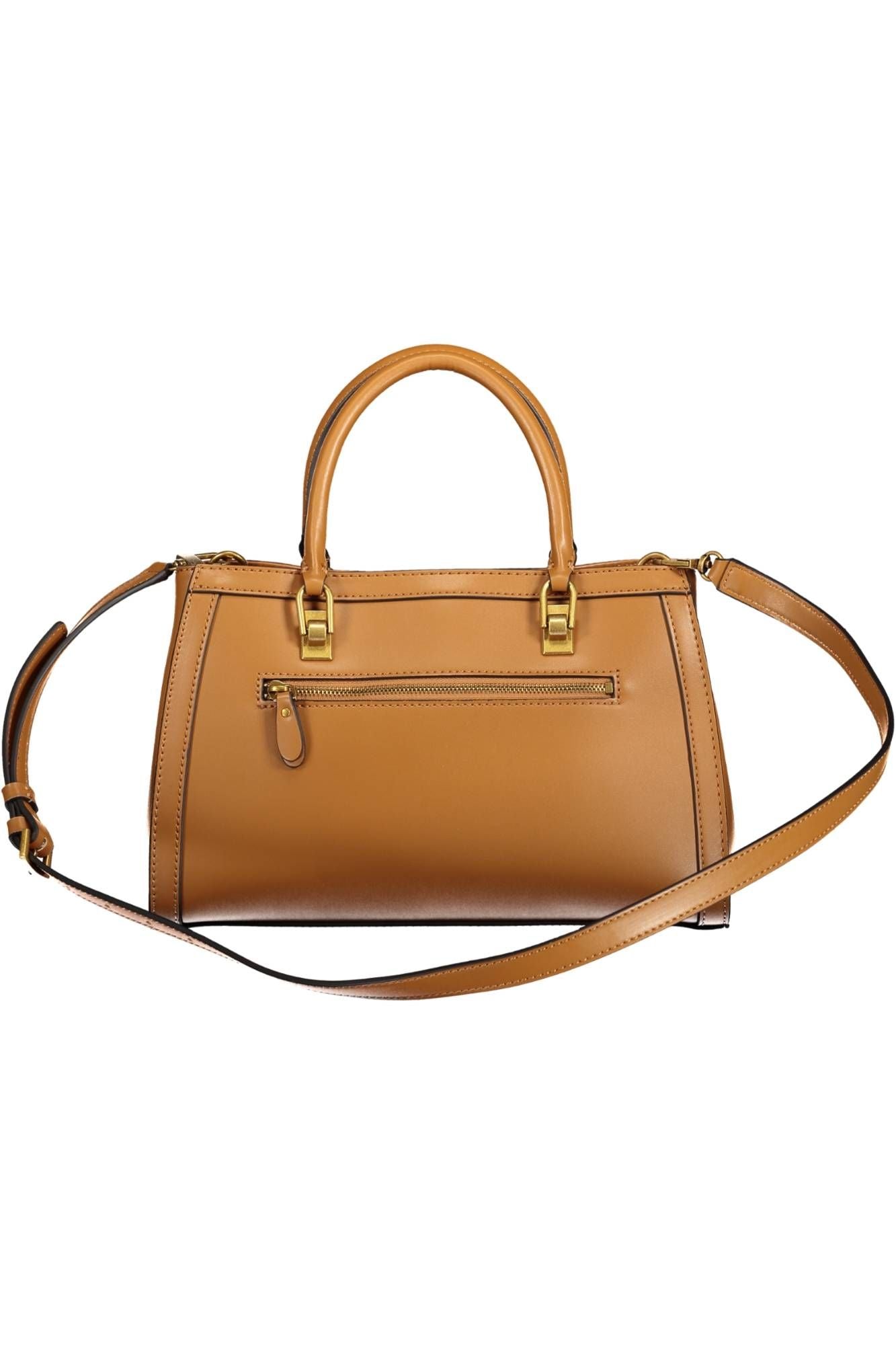 Brown Polyurethane Handbag