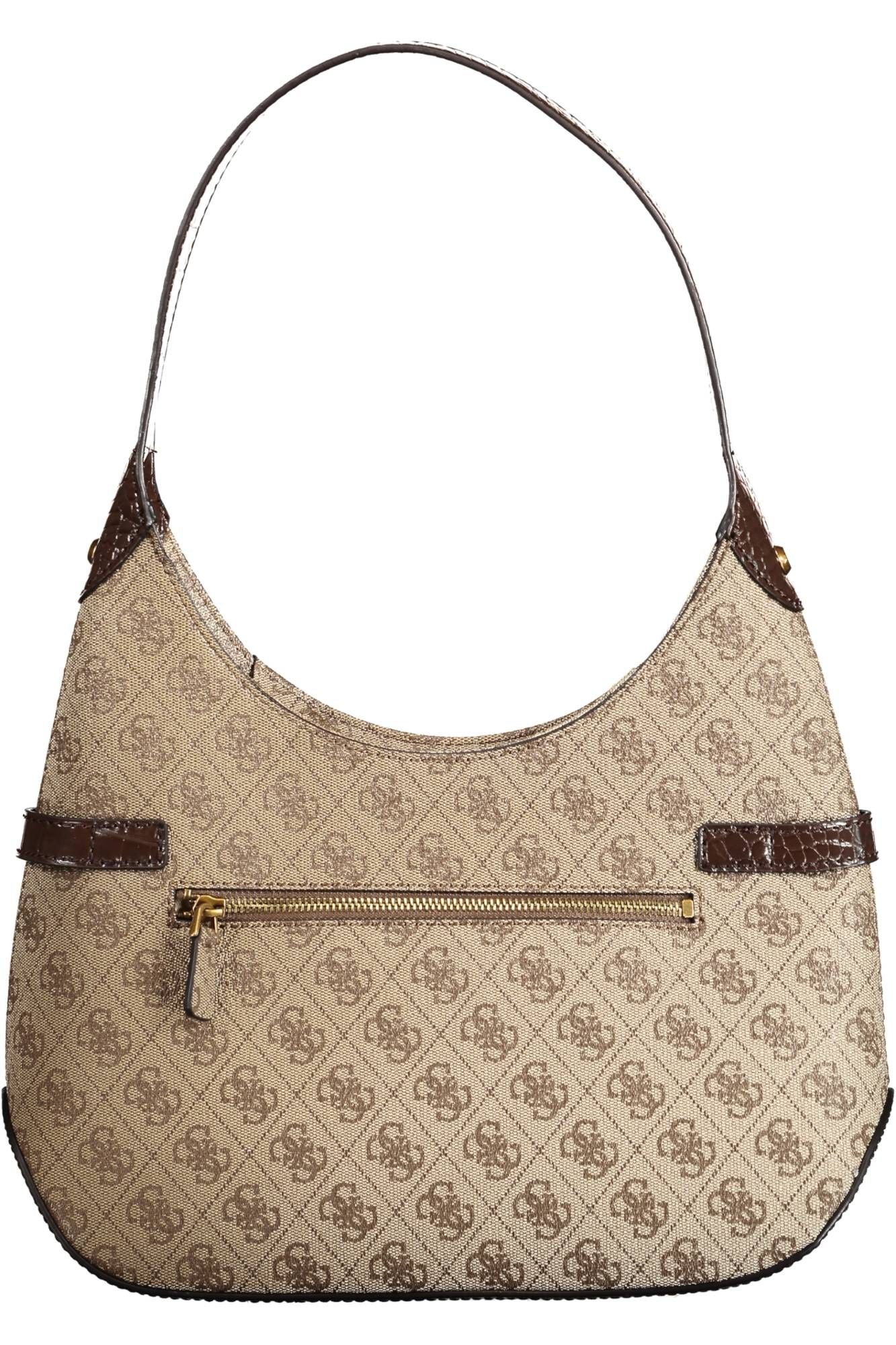 Brown Polyurethane Handbag