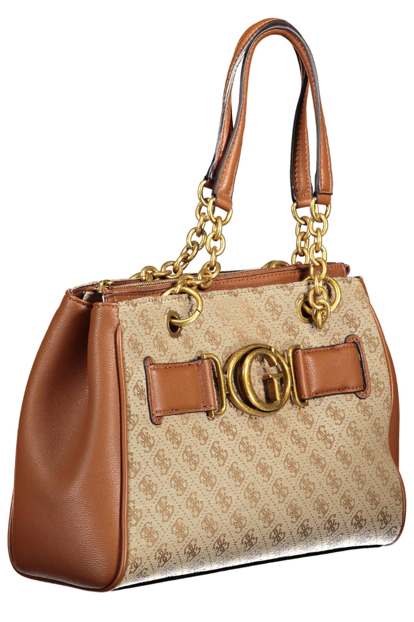 Brown Polyurethane Handbag