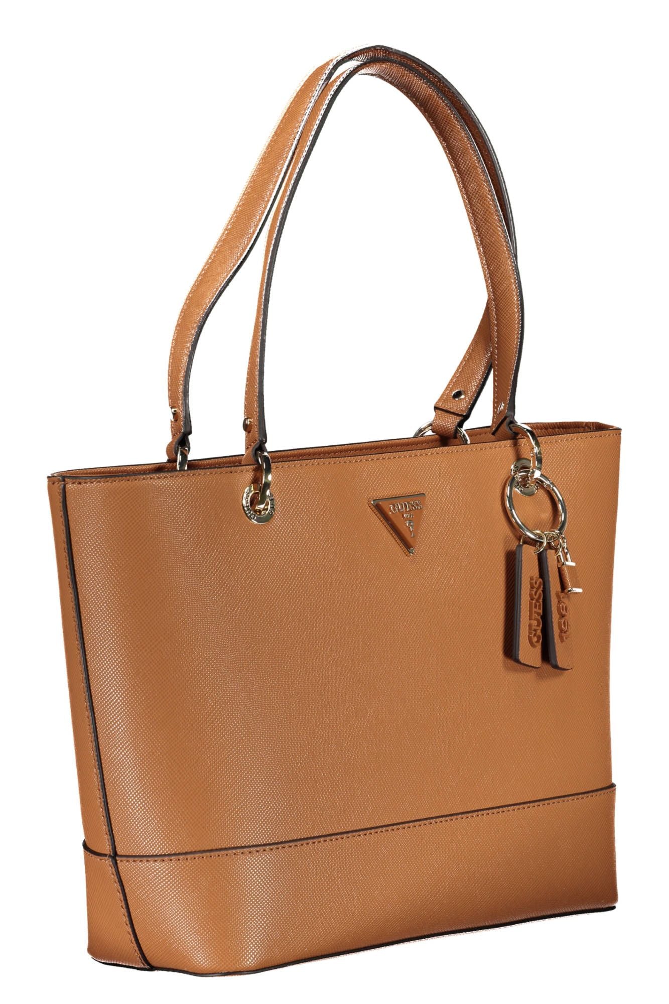 Brown Polyurethane Handbag