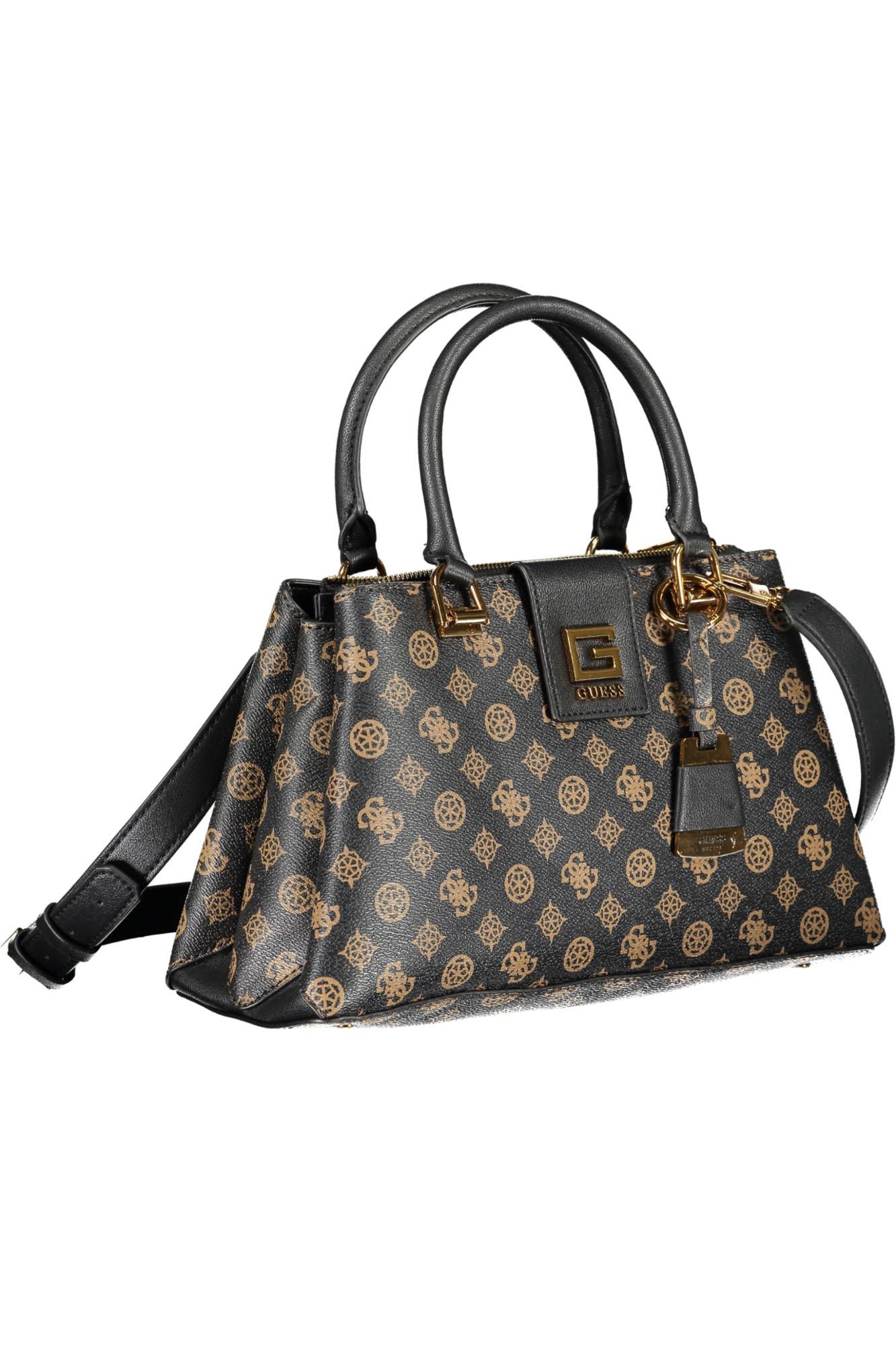 Brown Polyurethane Handbag