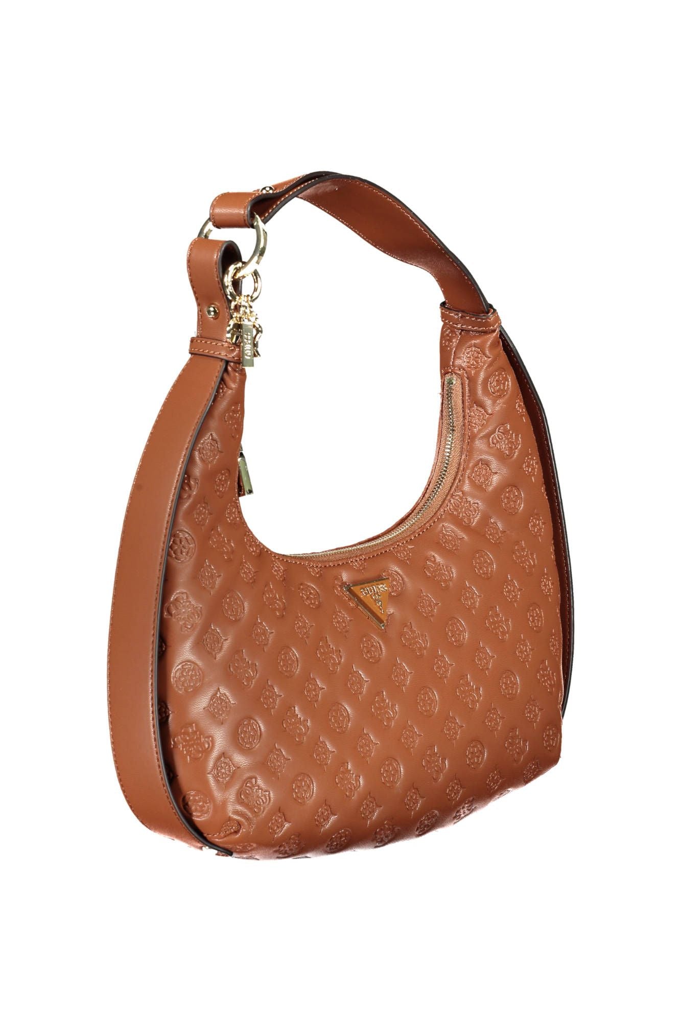 Brown Polyurethane Handbag