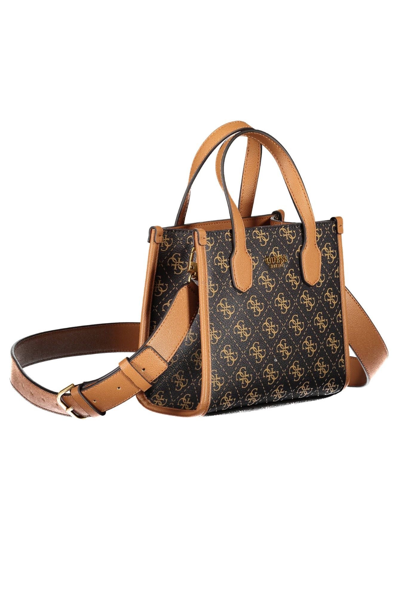 Brown Polyurethane Handbag