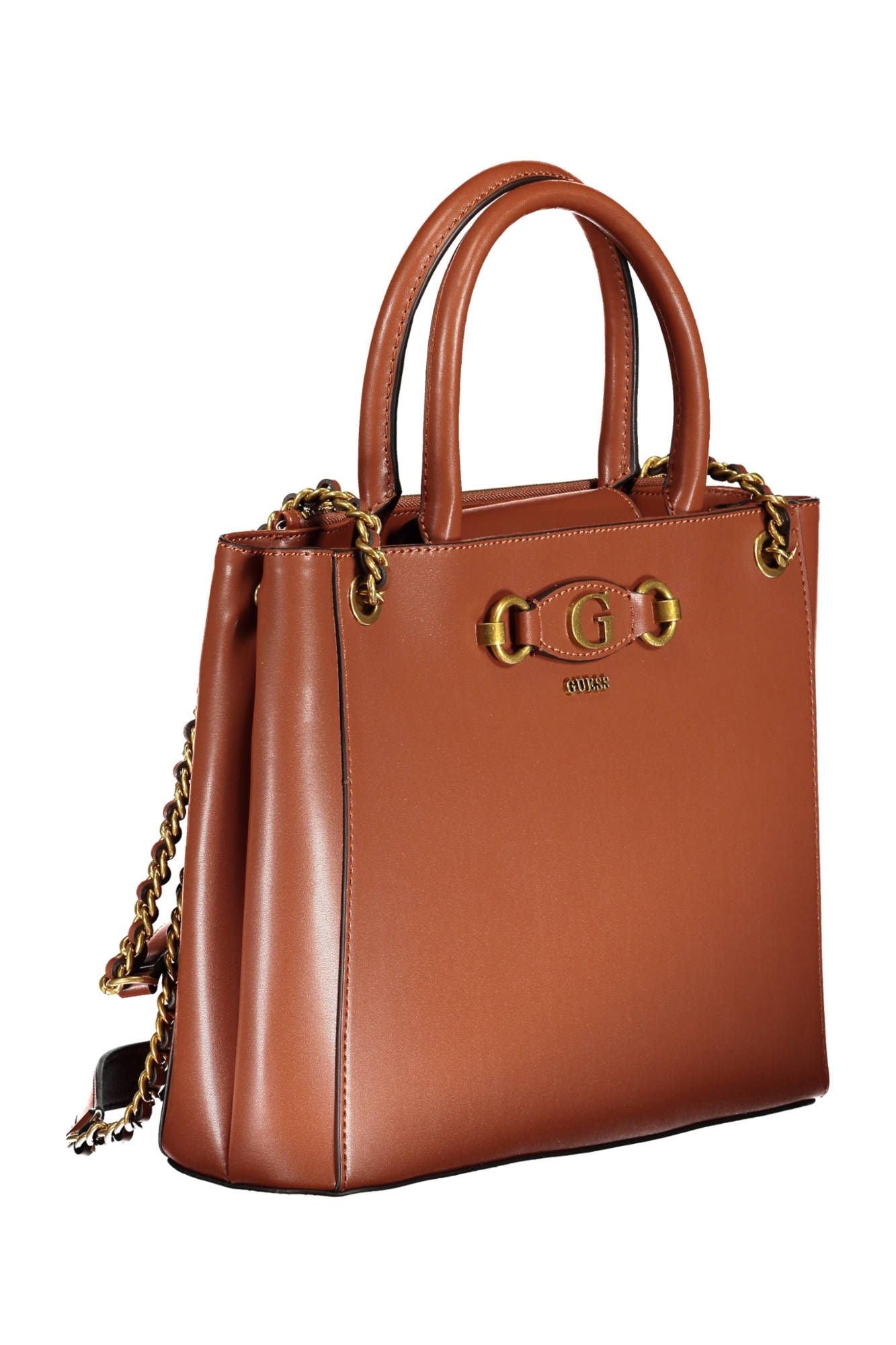 Brown Polyurethane Handbag