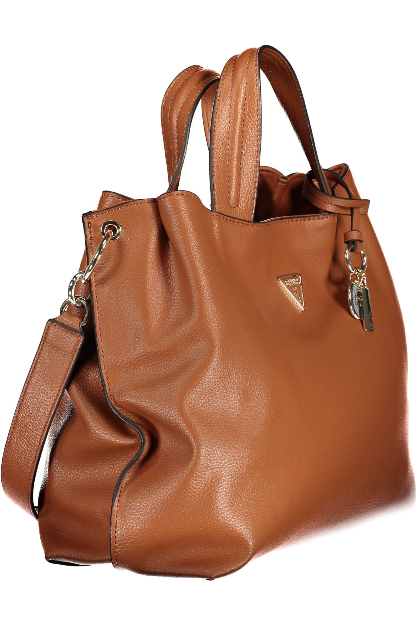 Brown Polyurethane Handbag