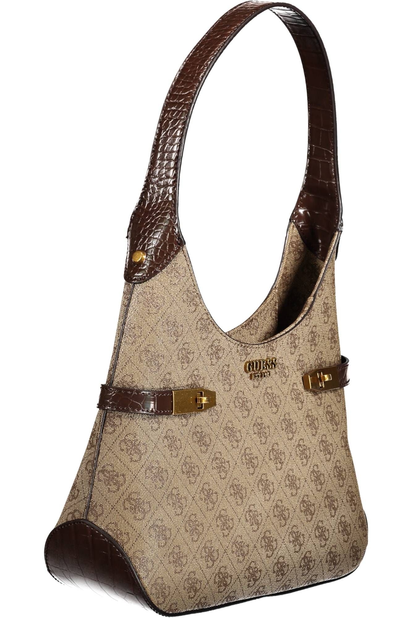 Brown Polyurethane Handbag