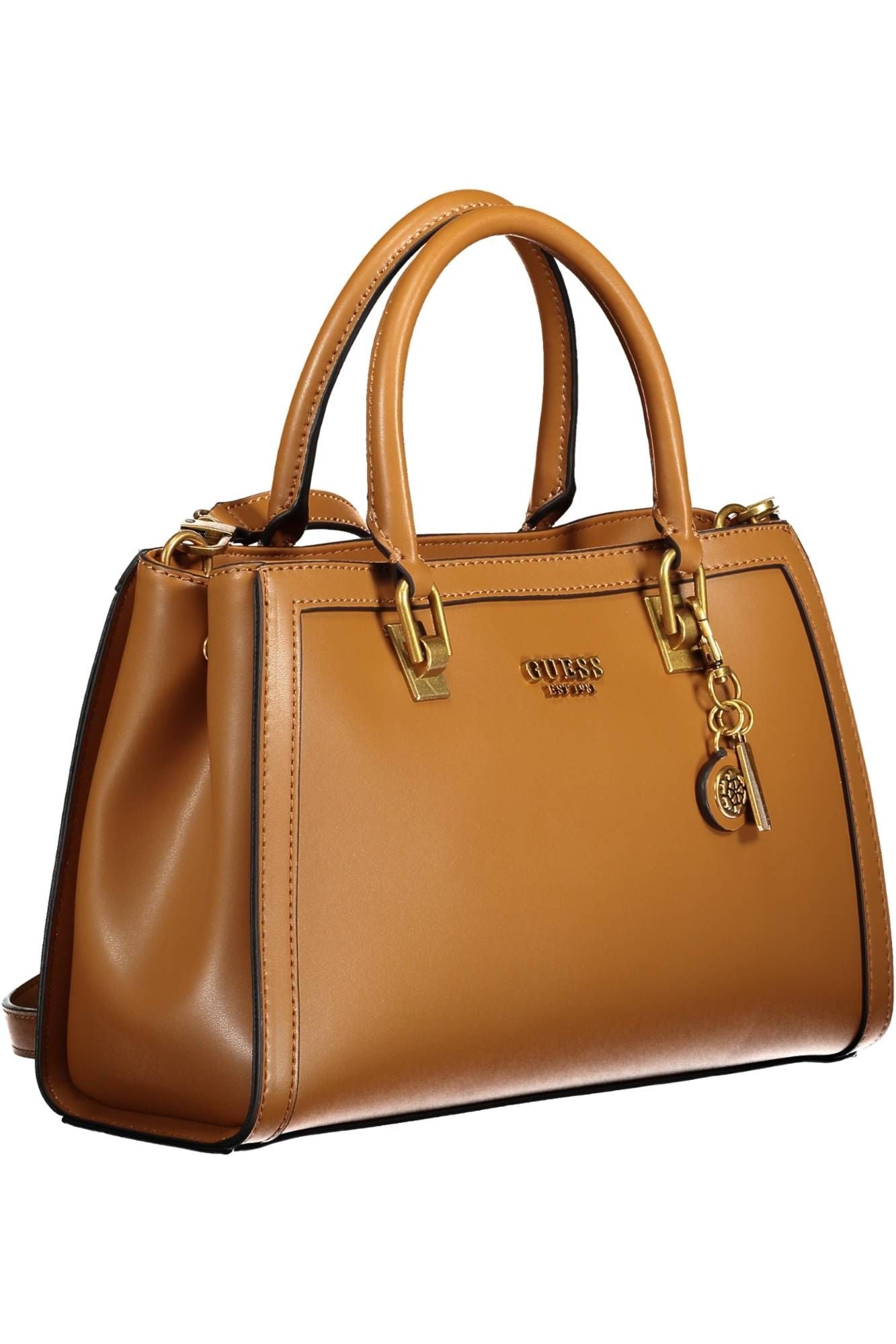 Brown Polyurethane Handbag