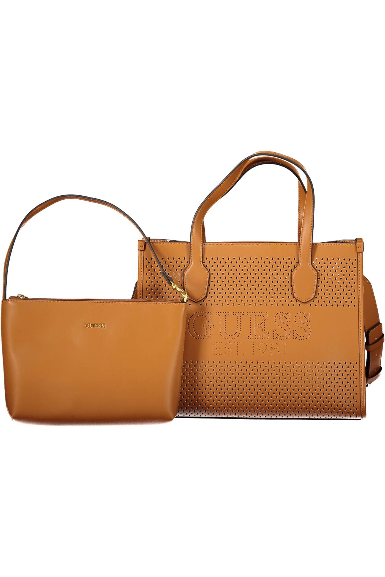 Brown Polyurethane Handbag